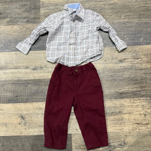 Dillard's EdgeHill Collection Size 9 Months 2 Peice Button Up Shirt & Pants Set - Picture 1 of 7